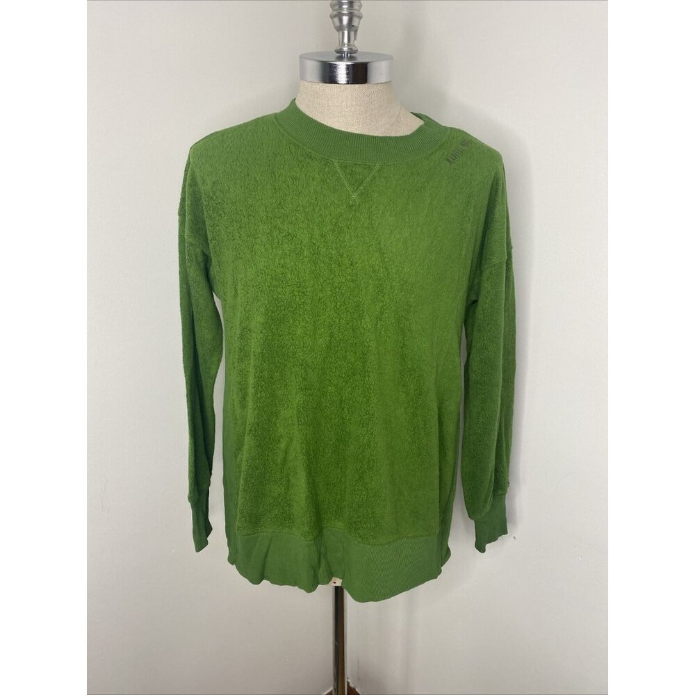 Aerie Green Oversized Sweatshirt Green Sz S Ribbed Side Slit Shirt New Top